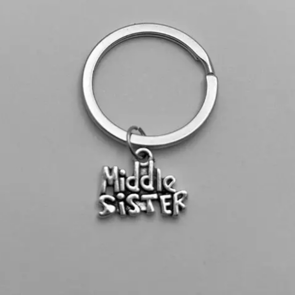 Stainless Steel Set of 3 Sister Keychains Gifts, Big,Middle, Little Sisters, NEW - Picture 3 of 5